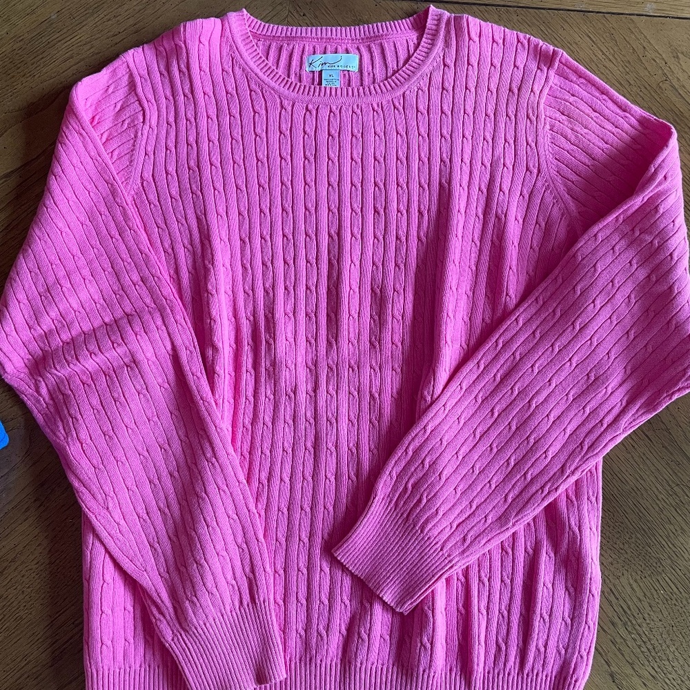 pink XL kim rogers knitted sweater